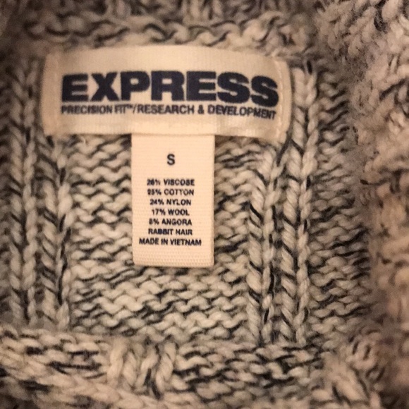Express Black and White Wool blend Sweater, size Small - Picture 4 of 5